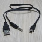 USB-AUX кабель на miniUSB для портативных колонок 0,5 м