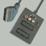  Переходник штекер SCART - 2 гнезда SCART + 3 гнезда RCA + гнездо S-Video (4pin)