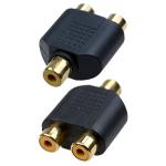 Переходник гнездо RCA - 2 гнезда RCA, Gold
