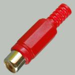 Гнездо RCA красное пластик, на кабель