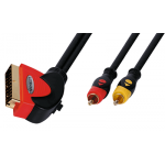 Шнур Luxmann штекер Scart - 2 штекера RCA, с переключателем, 1,5 метра, 405-092-