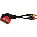 Шнур Luxmann штекер Scart - 2 штекера RCA, с переключателем, 1,5 метра, 405-092-