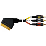 Шнур Luxmann штекер Scart - 3 штекера RCA, 1 метр, 407-051-1