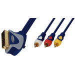Шнур Luxmann штеке Scart - 3 штекера RCA, с переключателем, 1,5 метра,407-162-9