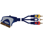 Шнур Luxmann штекер Scart - 3 штекера RCA, с переключателем, 1,5 метра,407-162-9