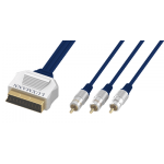 Шнур Luxmann штекер Scart - 3 штекера RCA, металл, 1 метр, 407-101-9
