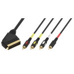 Шнур Luxmann штекер Scart - 4 штекера RCA, 1 метр, 408-051-1