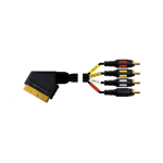 Шнур Luxmann штекер Scart - 4 штекера RCA, 1 метр, 408-051-1