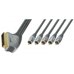 Шнур Luxmann штекер Scart - 5 штекеров RCA, RGB, 2 метра, 407-963-4