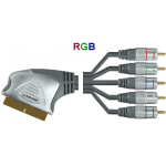 Шнур Luxmann штекер Scart - 5 штекеров RCA, RGB, 1,5 метра, 407-962-4