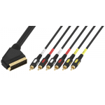 Шнур Luxmann штекер Scart - 6 штекеров RCA, 2 метра, 409-053-1