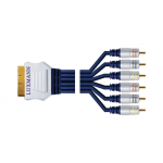 Шнур Luxmann штекер Scart - 6 штекеров RCA, 2 метра, 409-103-9