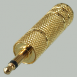 Переходник штекер 3.5 - гнездо 6.35 моно, металл, GOLD