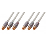 Luxmann 3 штекера RCA - 3 штекера RCA, 1 метр, RGB, силикон, 403-901