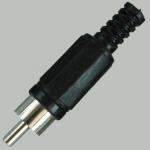 Штекер RCA черный, пластик, на кабель