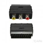 Переходник штекер SCART - 3 гнезда RCA, без переключателя