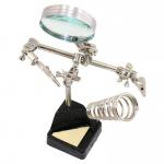 Штатив монтажный с зажимами "крокодил", лупой(2,5х) и 