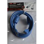 Шнур USB 3.0 штекер A - штекер micro B, 1,5 метра, 2 феррита