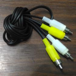 Шнур 2 штекера RCA - 2 штекера RCA, 1 метр, паяный