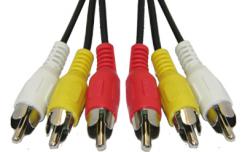 Шнур 3 штекера RCA - 3 штекера RCA, 3 метра, Japan