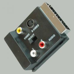 Переходник штекер CART - гнездо SCART + 3 гнезда RCA + гнездо S-Video (4pin)