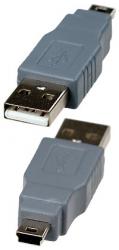 Переходник штекер USB A - штекер  miniUSB B (5pin)