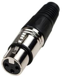 Гнездо Canon (XLR) 3 pin, пластик, на кабель