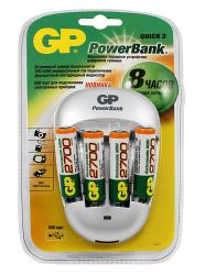 Зарядное устройство GP Quick 3 (PB27GS270-C4) + 4 аккумулятора GP 2700 мАч