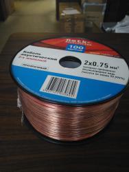 Акустический кабель Netko 2х0,75мм2 прозрачный, бухта 100м
