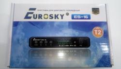 Eurosky ES-16  DVB-T2/С 2USB пластик ,дисп,.пд.,блок 5v]