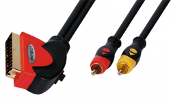 Шнур Luxmann штекер Scart - 2 штекера RCA, с переключателем, 1,5 метра, 405-092-