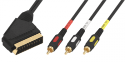 Шнур Luxmann штекер Scart - 3 штекера RCA, 2 метра, 407-053-1