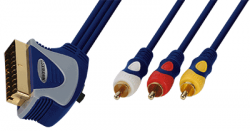 Шнур Luxmann штеке Scart - 3 штекера RCA, с переключателем, 1,5 метра,407-162-9