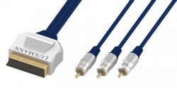 Шнур Luxmann штекер Scart - 3 штекера RCA, металл, 1 метр, 407-101-9