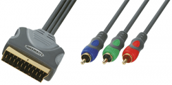 Шнур Luxmann штекер Scart - 3 штекера RCA, RGB, 1,5 метра, 407-902-4