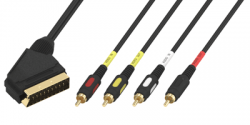 Шнур Luxmann штекер Scart - 4 штекера RCA, 2 метра, 408-053-1