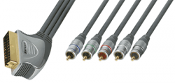 Шнур Luxmann штекер Scart - 5 штекеров RCA, RGB, 1,5 метра, 407-962-4