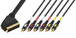 Шнур Luxmann штекер Scart - 6 штекеров RCA, 2 метра, 409-053-1