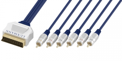 Шнур Luxmann штекер Scart - 6 штекеров RCA, 2 метра, 409-103-9