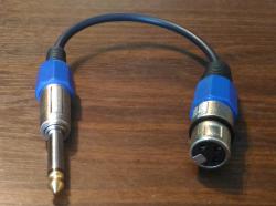 Шнур-переходник гнездо XLR (Canon) - штекер 6.35 mono, 0.3 метра