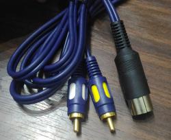 Шнур 5 DIN - 2 штекера RCA, 1 метр