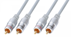 Luxmann 2 штекера RCA - 2 штекера RCA, металл, серый, 2 метра, 402-134