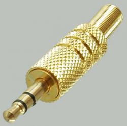 Штекер 3.5 стерео, металл, Gold