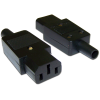 Гнездо сетевое(IEC 60320 C13), 220В 10A на кабель, прямое, разборное