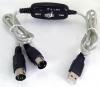USB MIDI кабель, адаптер MIDI-USB, вход-выход